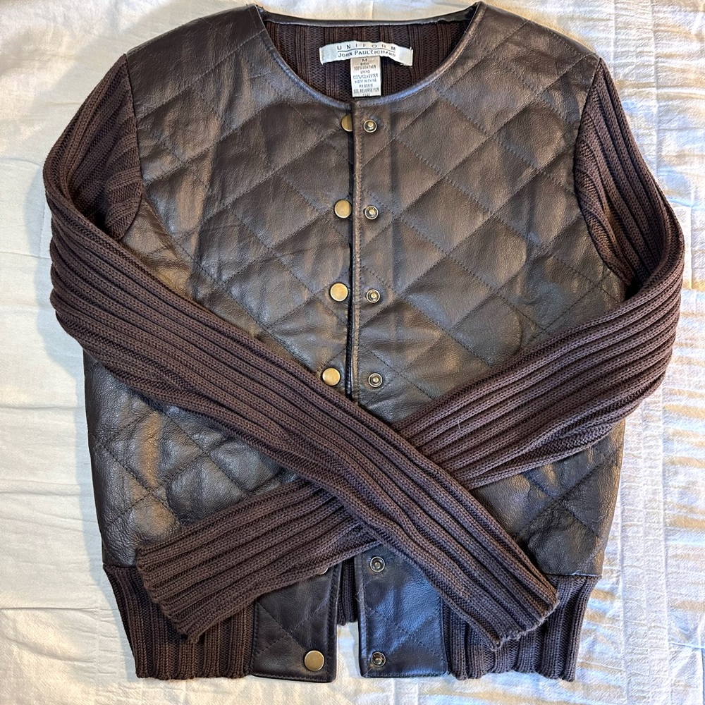 John Paul Richard leather cardigan